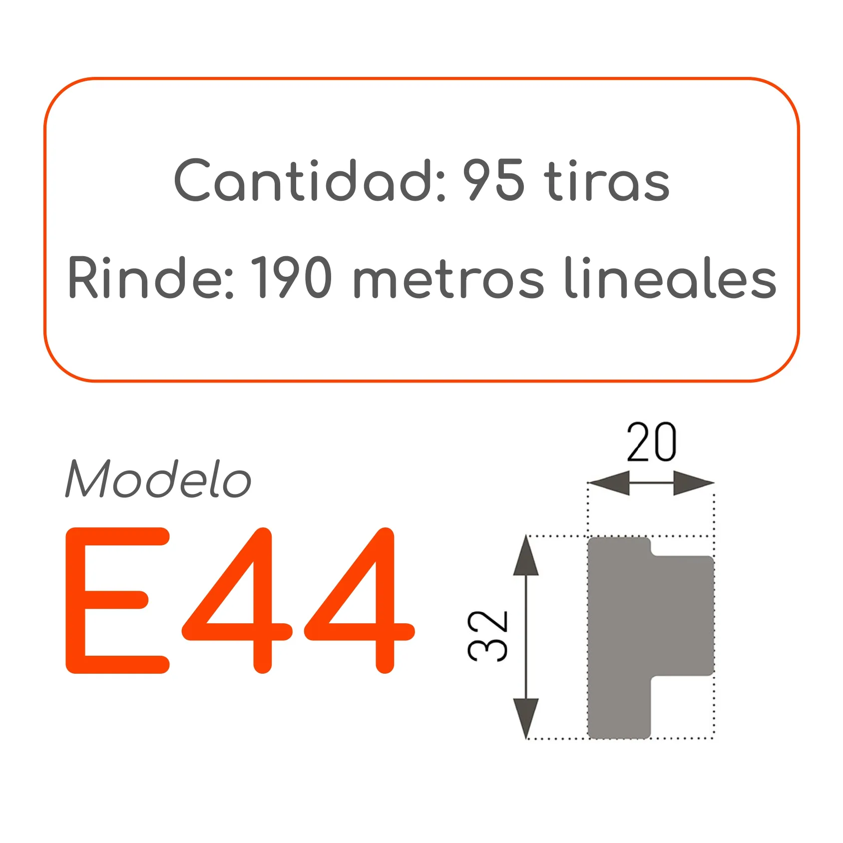Cornisa E44 32 x 20mm x 2mt XPS Caja 95 unidades