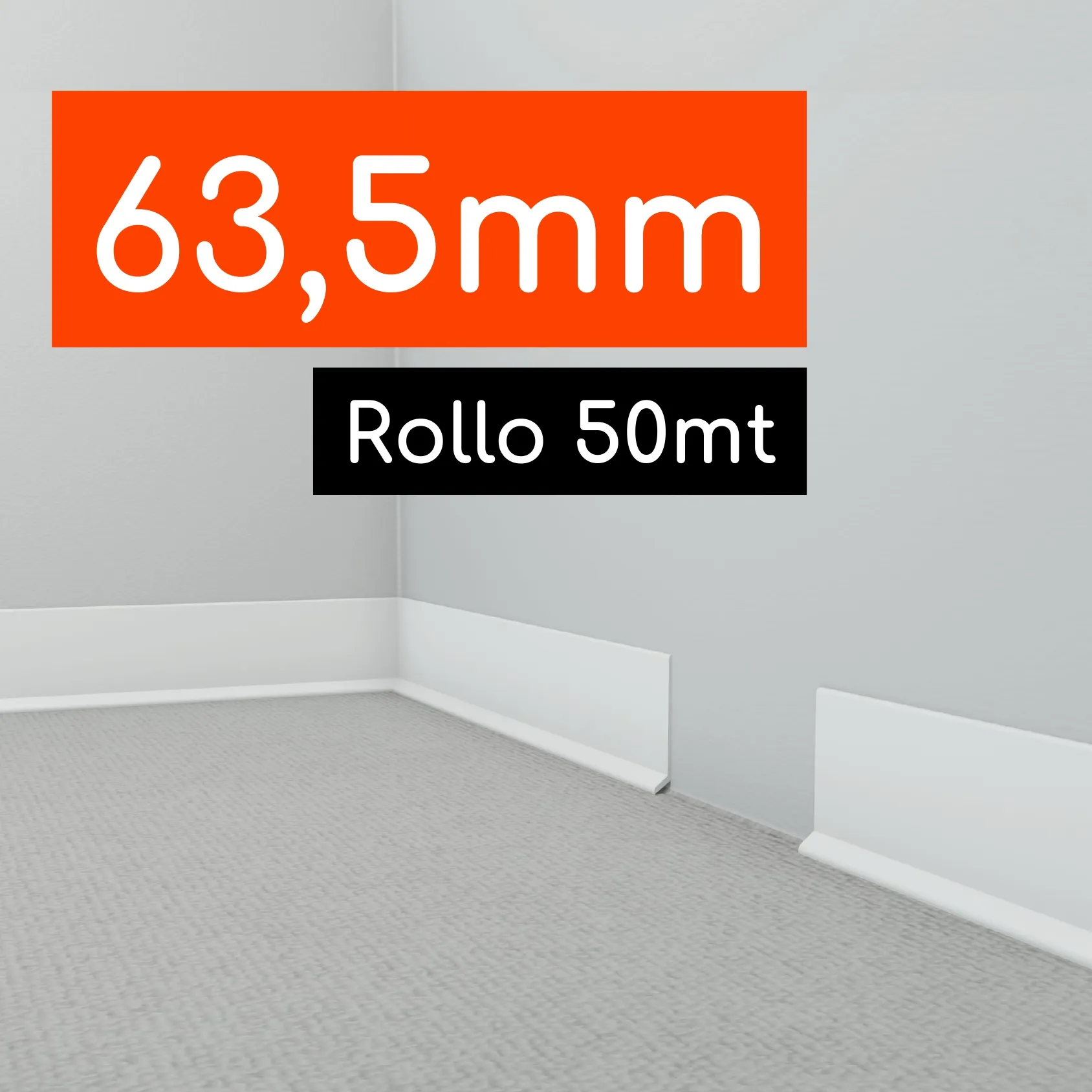 Guardapolvo Plano Sanitario 2 1/2" (6,3cm) Rollo de 50mt