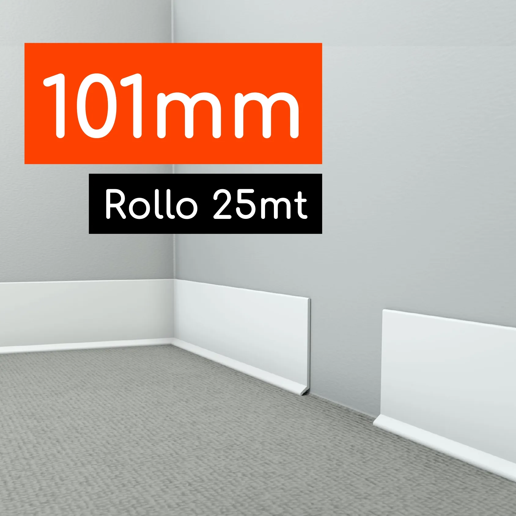 Guardapolvo Plano Sanitario 4" (10cm) Rollo de 25mt