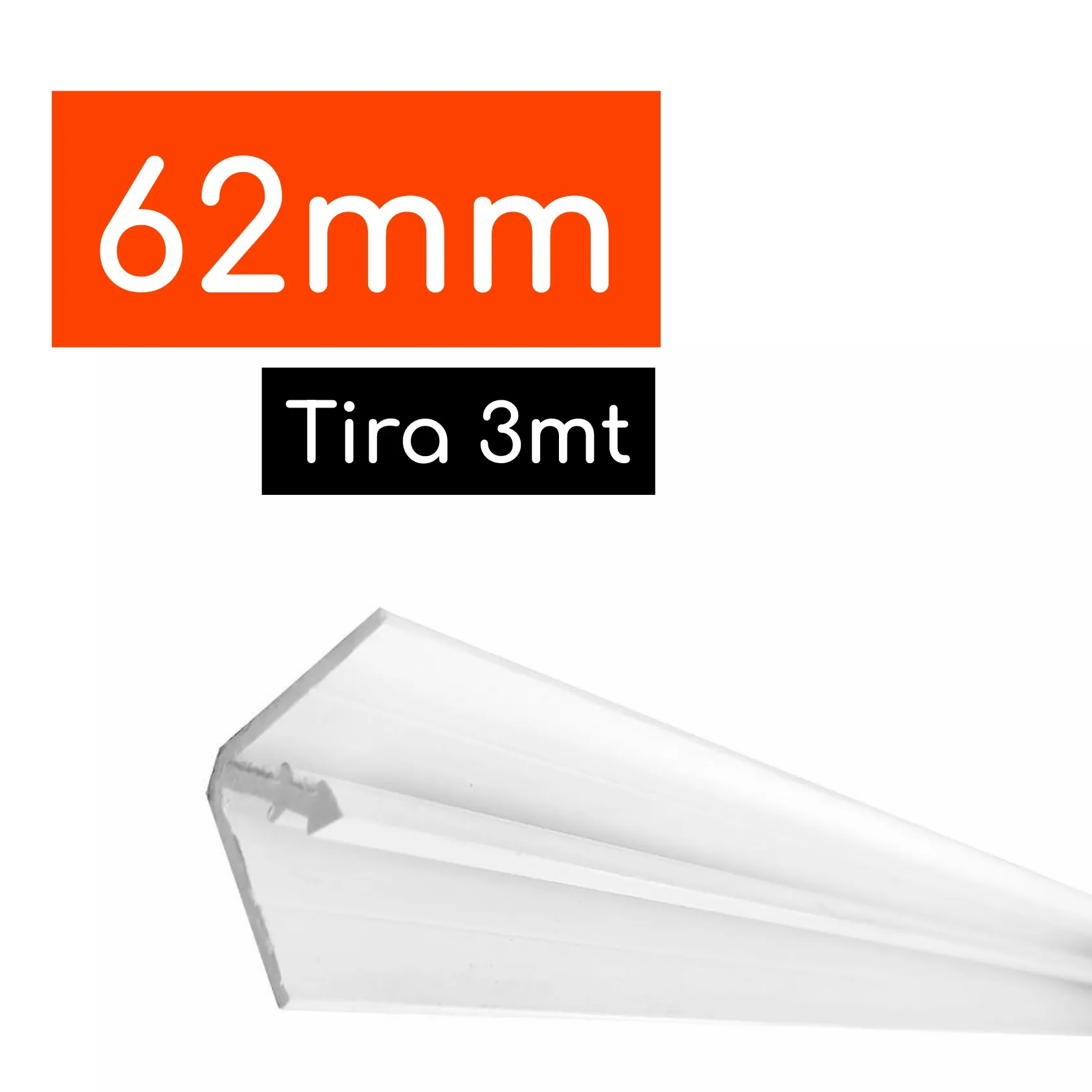 Zócalo Sanitario Macho y Hembra 62mm (4,3 x 4,3cm) Tira de 3mt