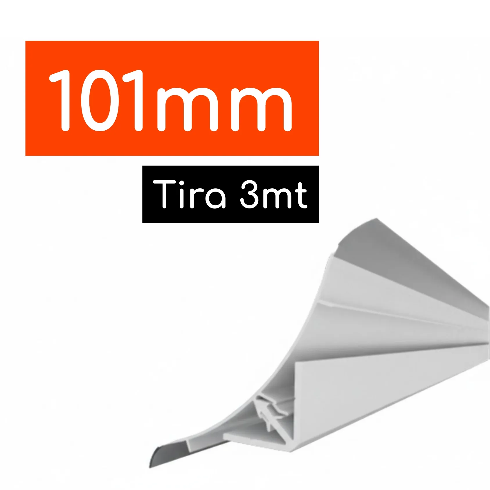 Zócalo Sanitario Macho y Hembra 100mm (7 x 7cm) Tira de 3mt