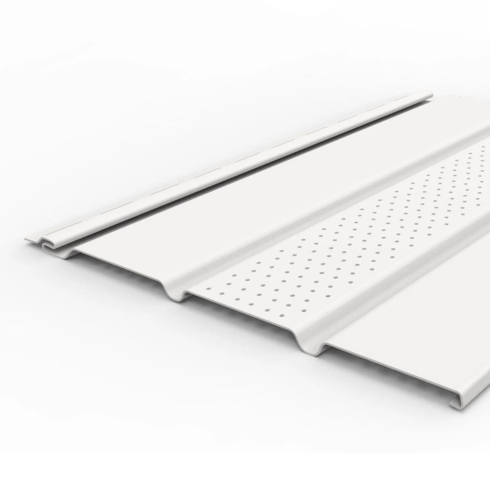 Perfil Alero Sólido Ventilado Siding CNP PVC Blanco Semibrillo (3.66 m)