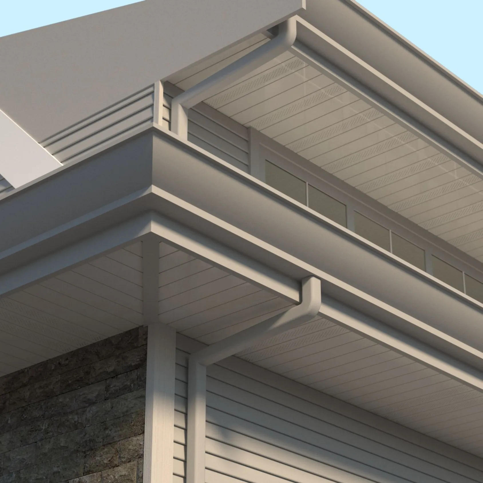 Perfil Alero Sólido Ventilado Siding CNP PVC Blanco Semibrillo (3.66 m)