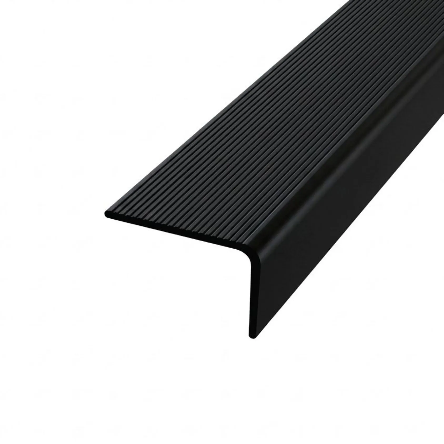 Perfil Nariz de Grada PVC 37 x 37mm Negro 1.2 Metros