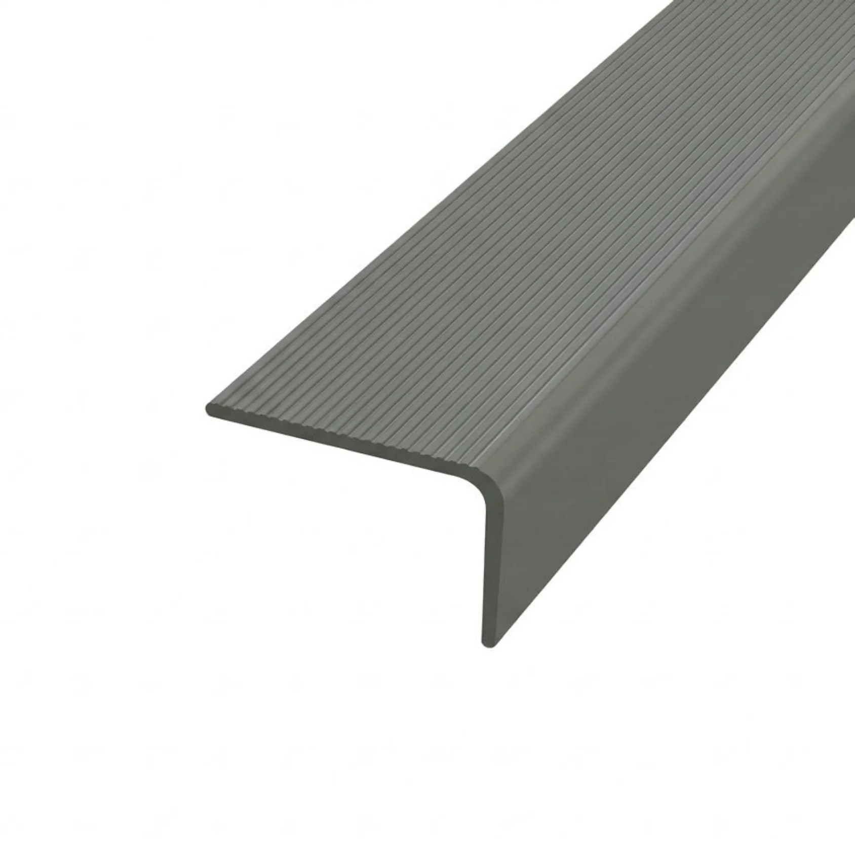 Perfil Nariz de Grada PVC 37 x 37mm Gris 1.2 Metros