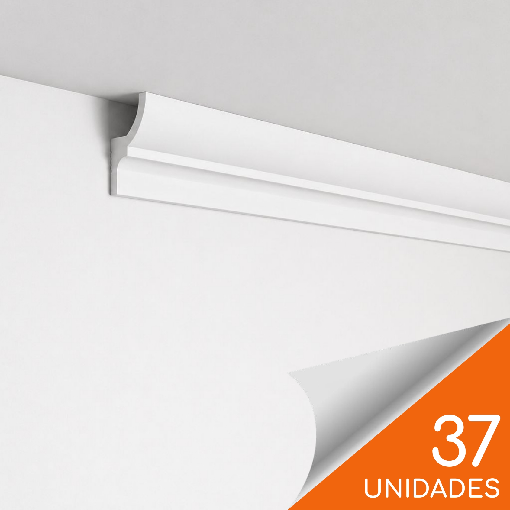 Cornisa C1 Blanco 59 x 37mm x 2mt HDPS Caja 37 unidades