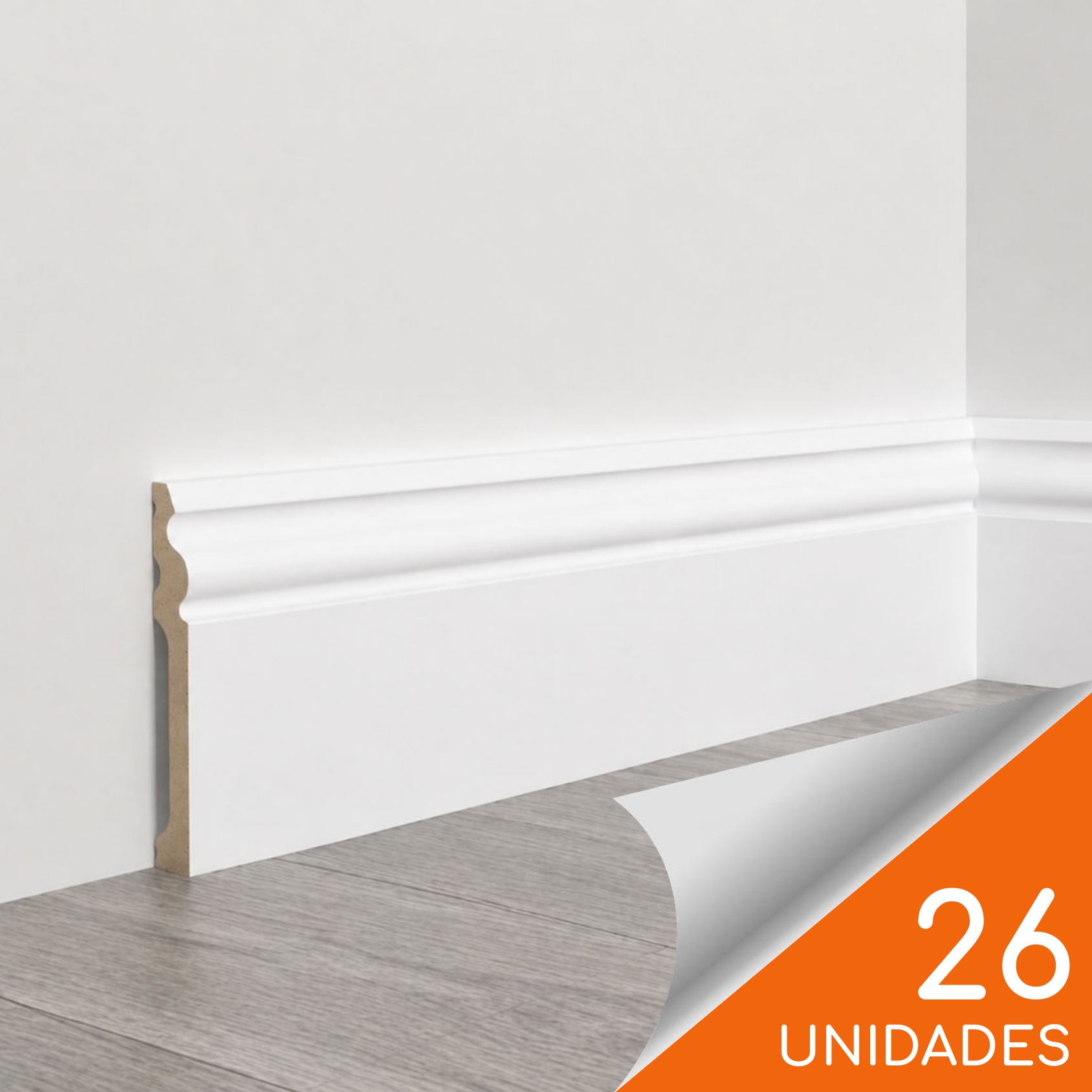 Guardapolvo FN-5 Blanco 80 x 15mm x 2.4mt HDPS Caja 26 unidades
