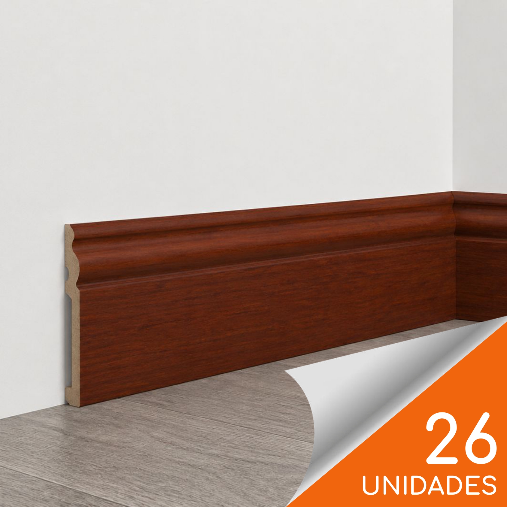 Guardapolvo FN-5 Cedro 80 x 15mm x 2.4mt HDPS Caja 26 unidades