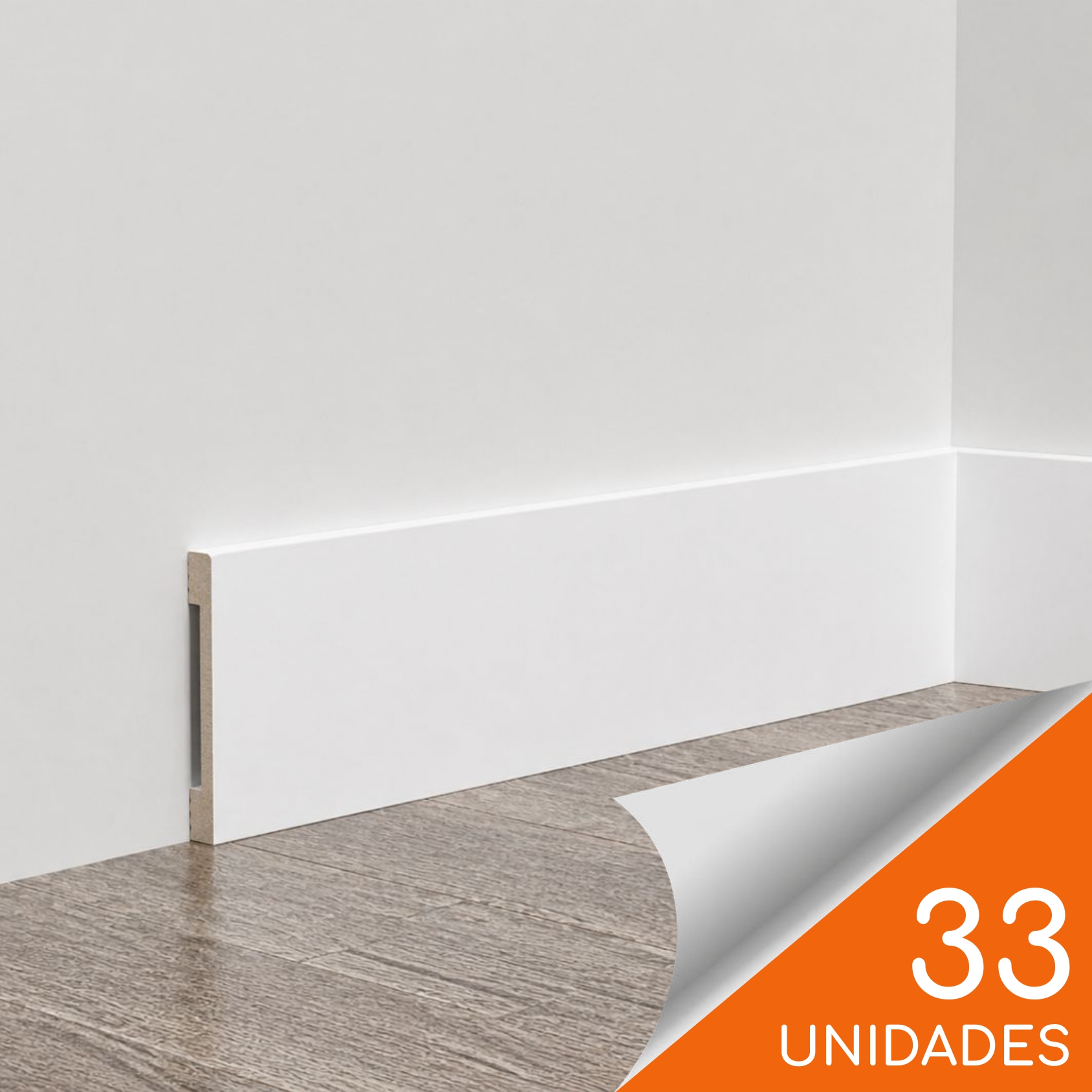 Guardapolvo Pilastra FN-4 Blanco 70 x 12mm x 2.4mt HDPS Caja 33 unidades
