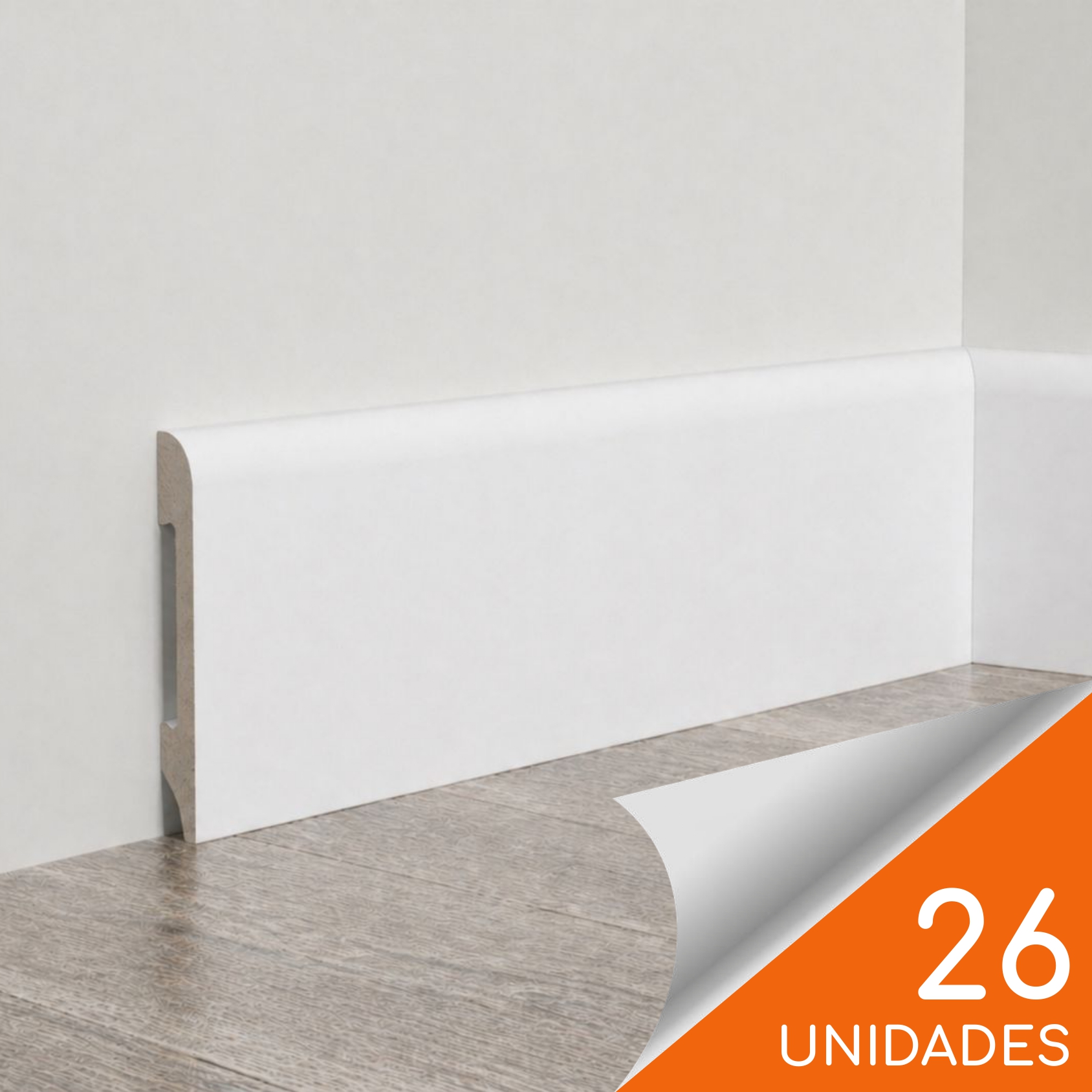 Guardapolvo FN-3 Blanco 100 x 15mm x 2.4mt HDPS Caja 26 unidades