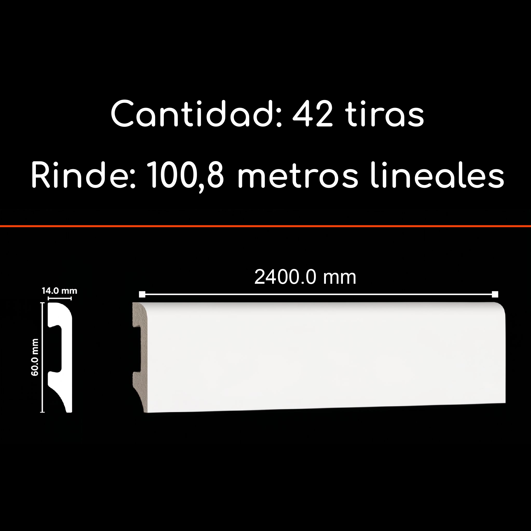 Guardapolvo FN-2 Haya 60 x 14mm x 2.4mt HDPS Caja 42 unidades