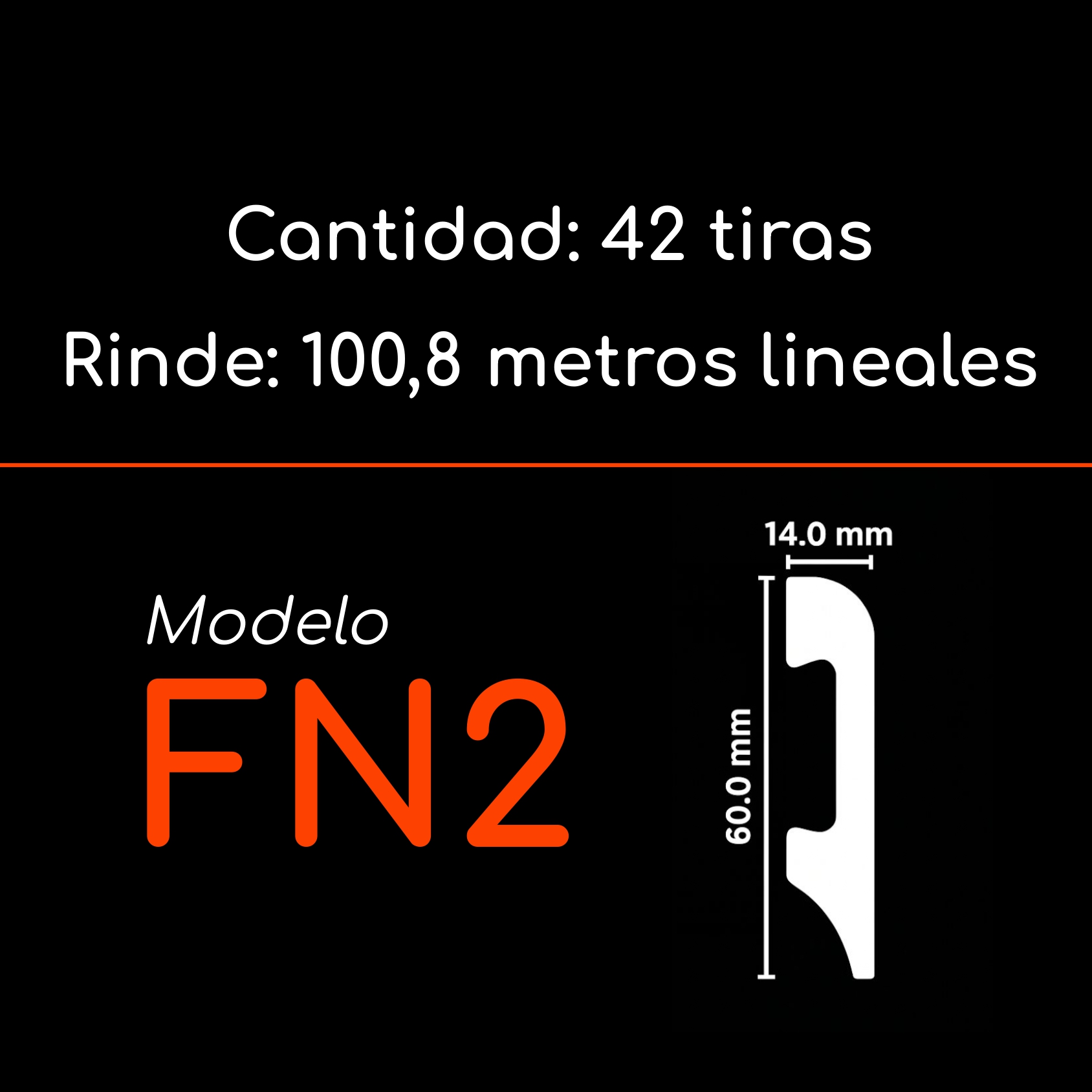 Guardapolvo FN-2 Haya 60 x 14mm x 2.4mt HDPS Caja 42 unidades