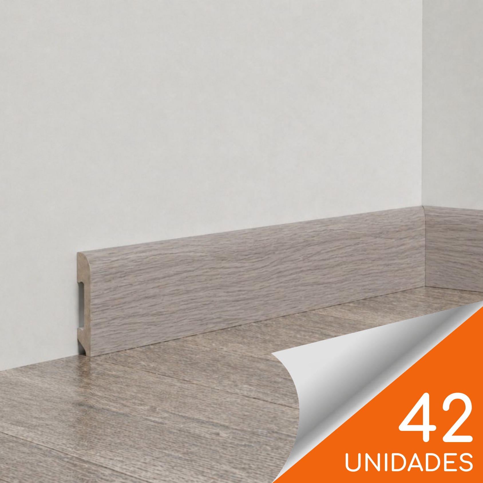 Guardapolvo FN-2 Gris Ceniza 60 x 14mm x 2.4mt HDPS Caja 42 unidades