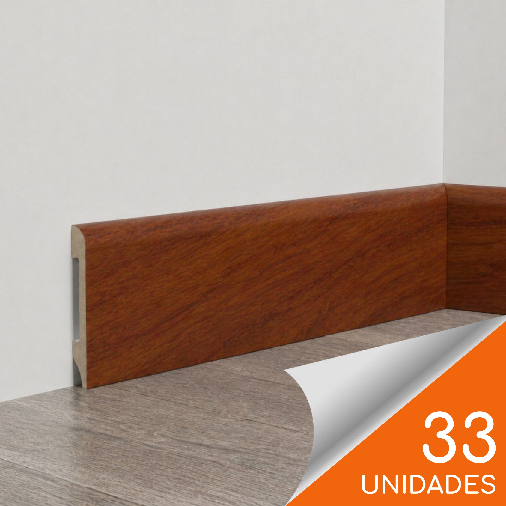 Guardapolvo FN-1 Cedro 75 x 15mm x 2.4mt HDPS Caja 33 unidades