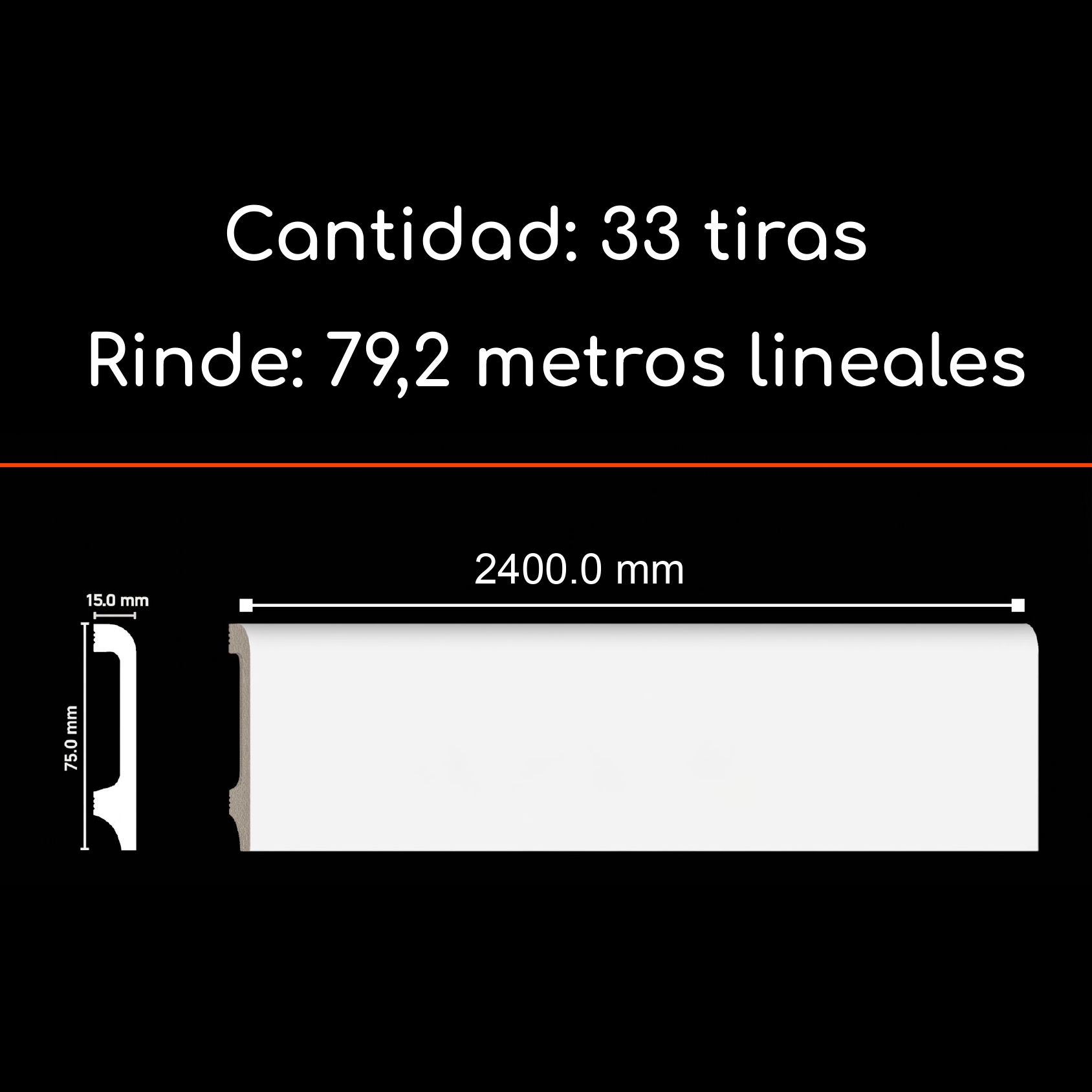 Guardapolvo FN-1 Haya 75 x 15mm x 2.4mt HDPS Caja 33 unidades