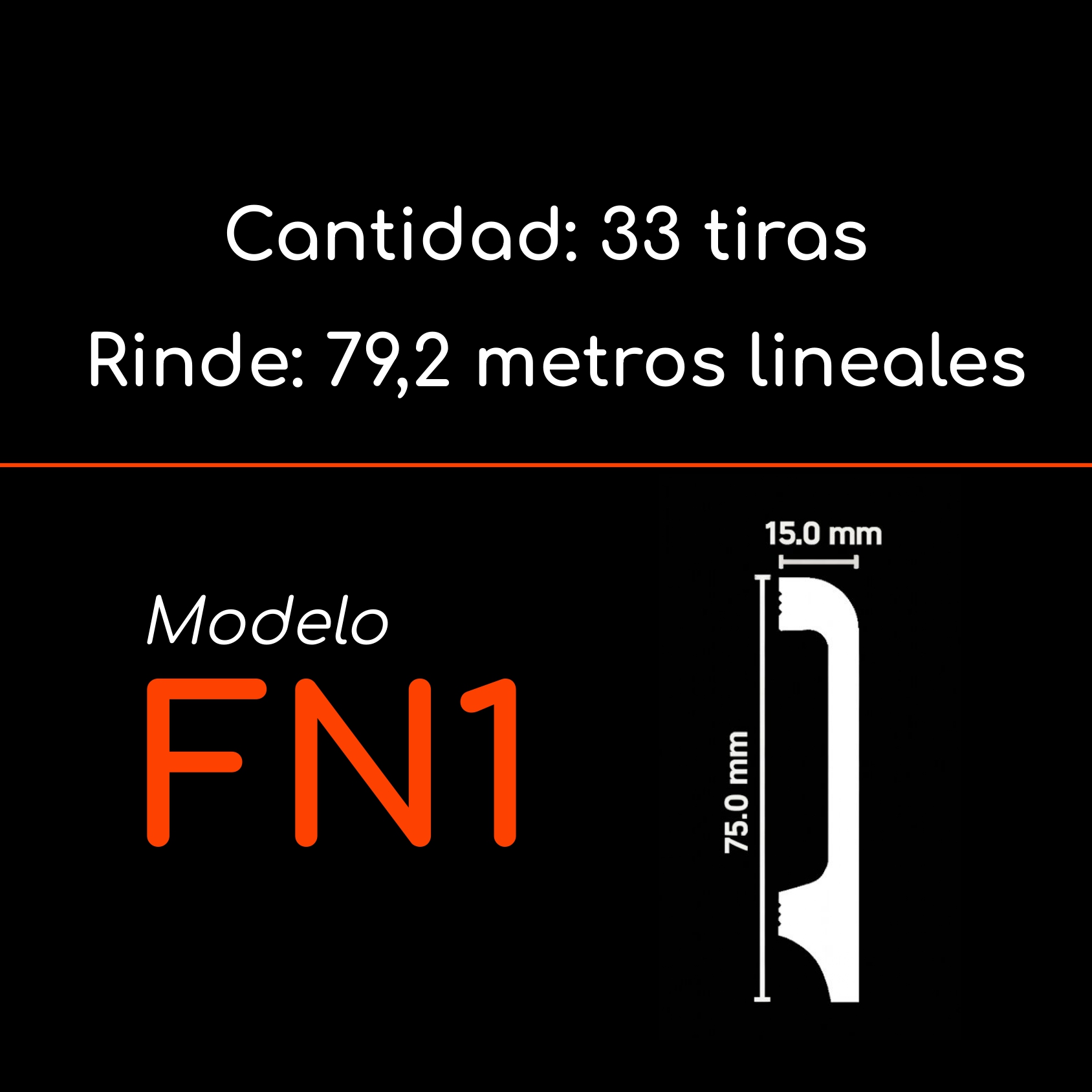 Guardapolvo FN-1 Haya 75 x 15mm x 2.4mt HDPS Caja 33 unidades
