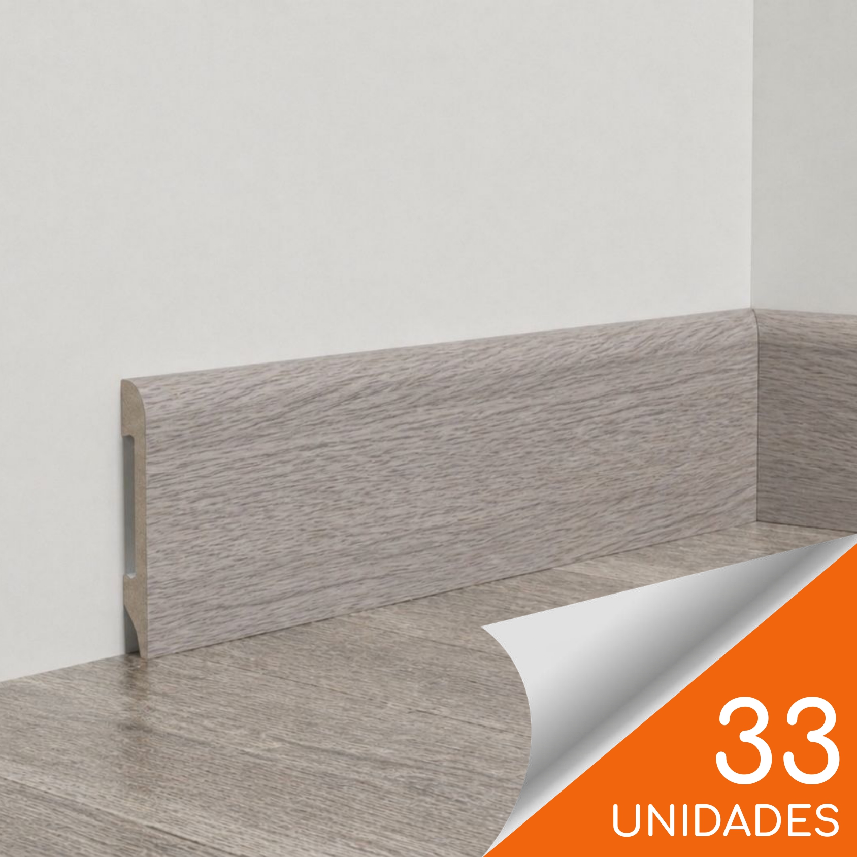 Guardapolvo FN-1 Gris Ceniza 75 x 15mm x 2.4mt HDPS Caja 33 unidades