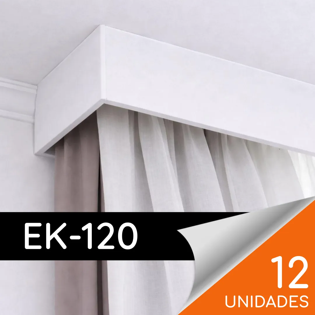 Cenefa EK-120 HDPS Blanca 120 x 40mm x 2mt Caja 12 unidades