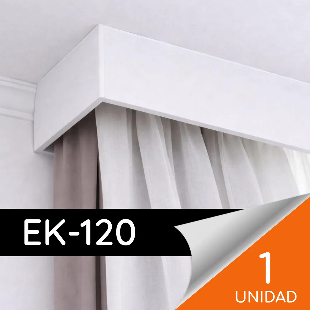 Cenefa EK-120 HDPS Blanca 120 x 40mm x 2mt 1 unidad (Solo Retiro)