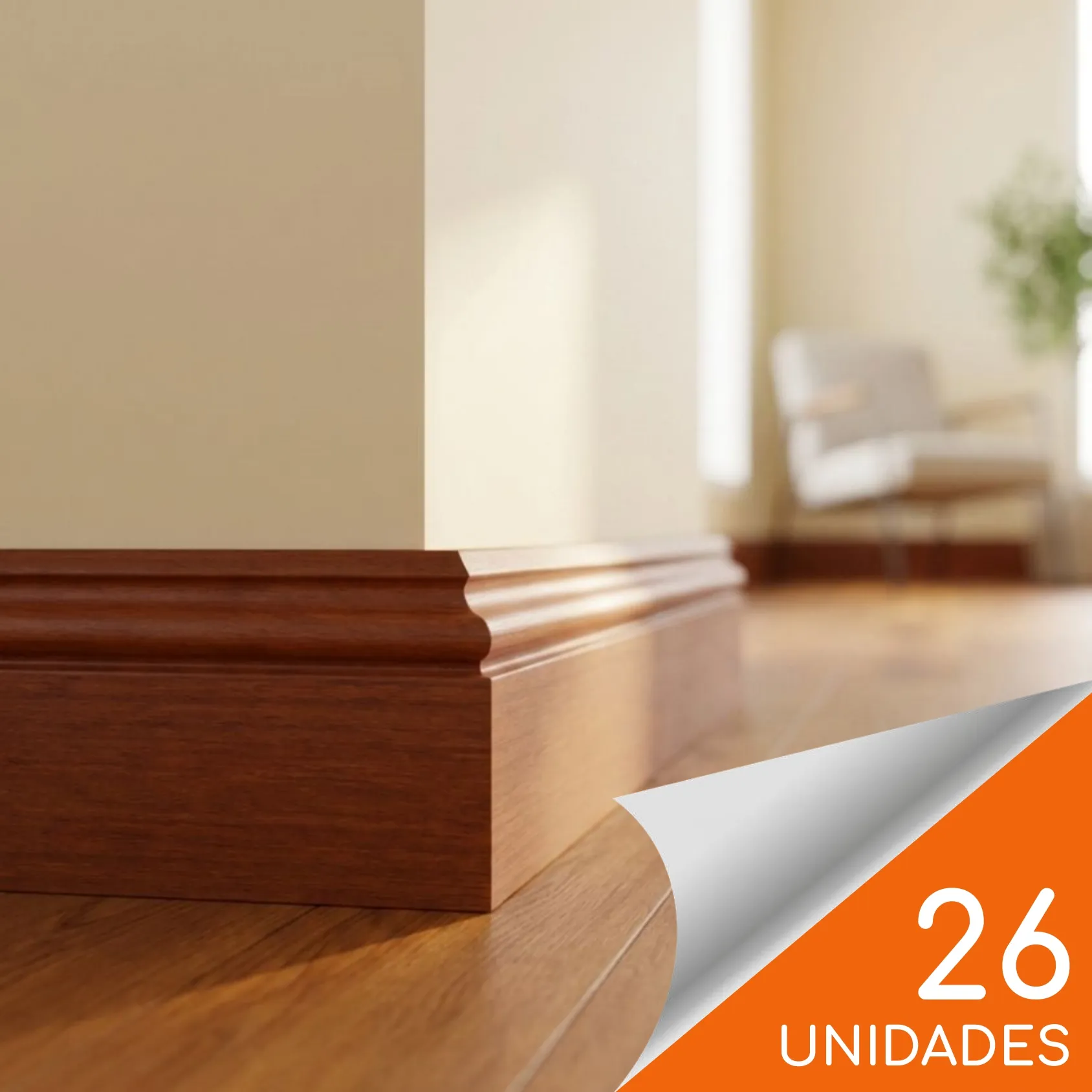 Guardapolvo FN-5 Cedro 80 x 15mm x 2.4mt HDPS Caja 26 unidades