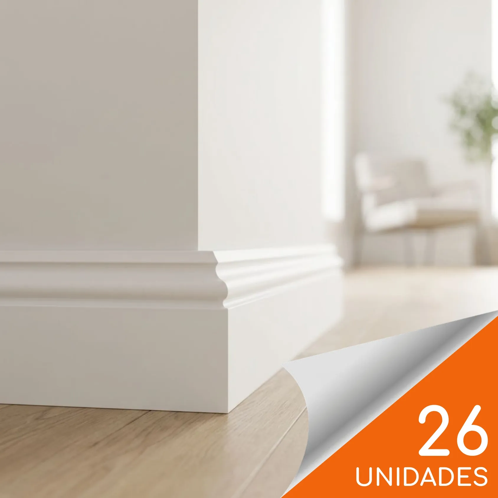 Guardapolvo FN-5 Blanco 80 x 15mm x 2.4mt HDPS Caja 26 unidades