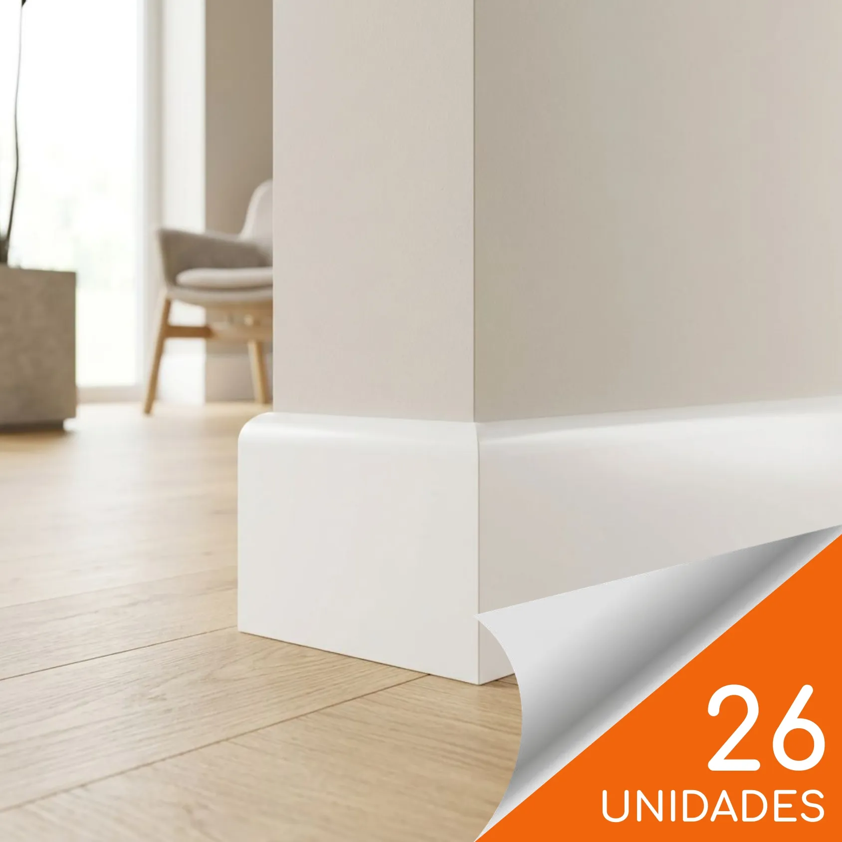 Guardapolvo FN-3 Blanco 100 x 15mm x 2.4mt HDPS Caja 26 unidades