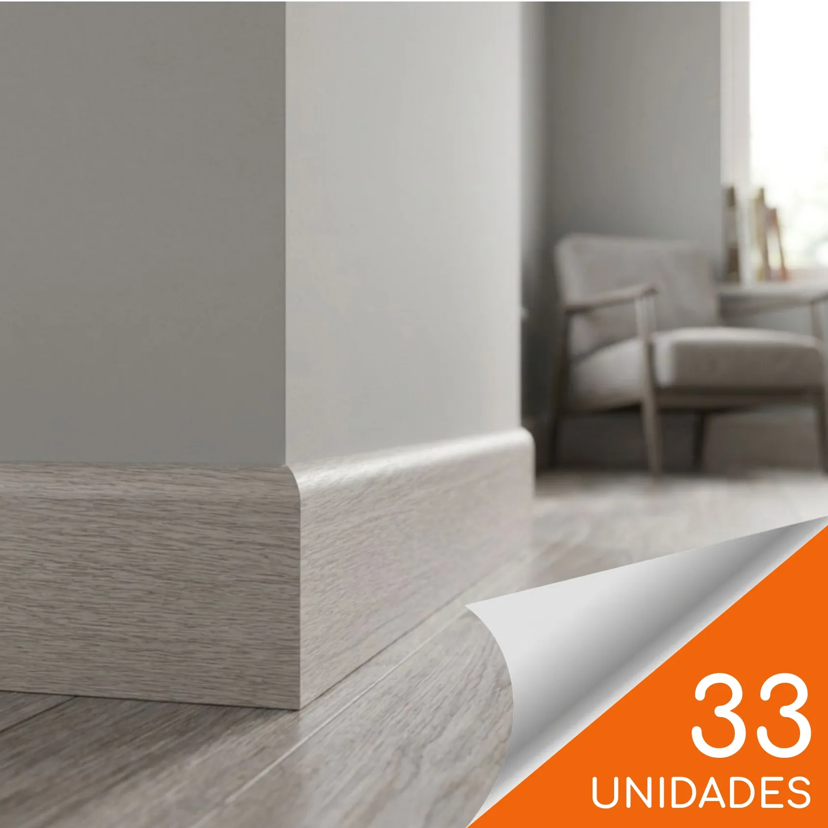Guardapolvo FN-1 Gris Ceniza 75 x 15mm x 2.4mt HDPS Caja 33 unidades