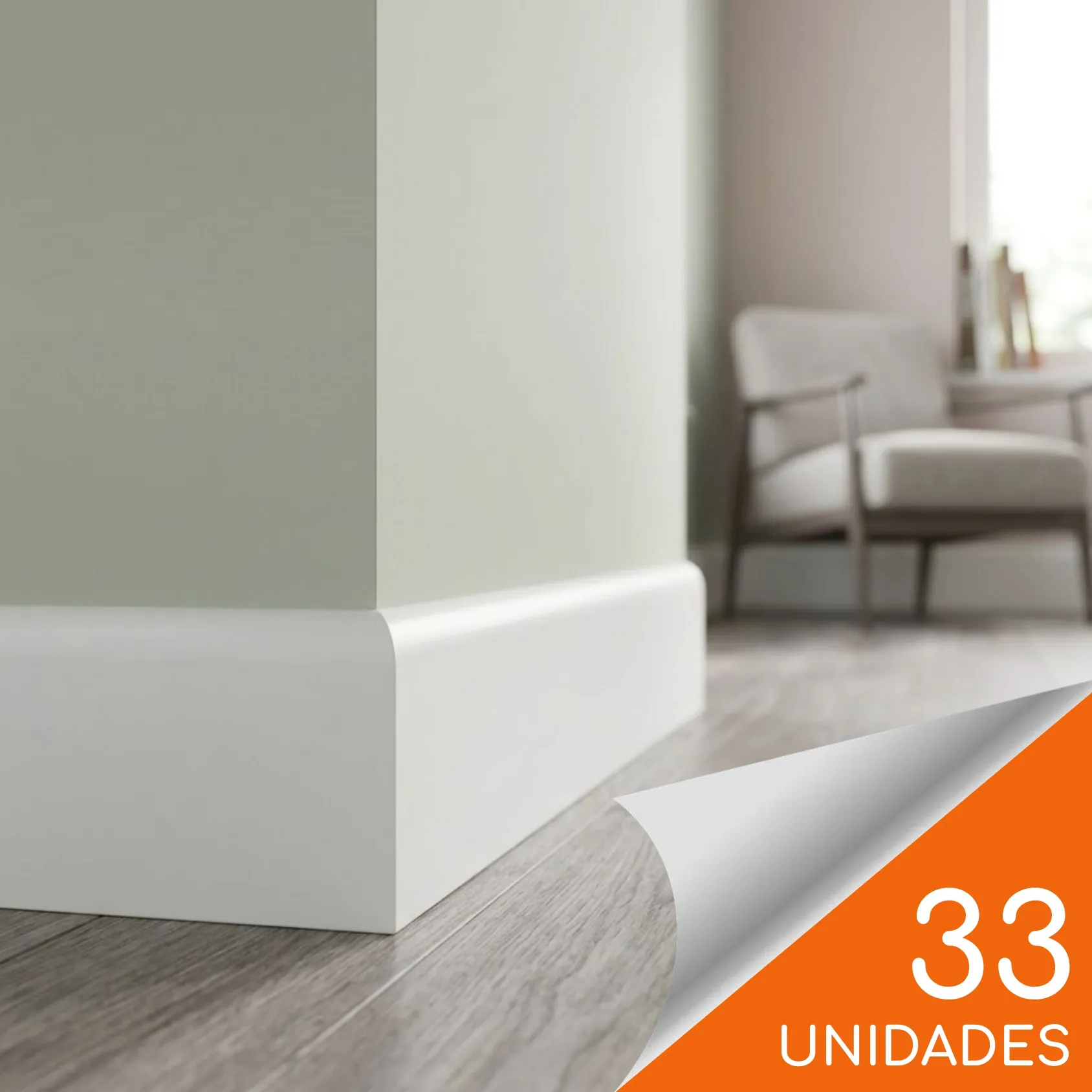 Guardapolvo FN-1 Blanco 75 x 15mm x 2.4mt HDPS Caja 33 unidades