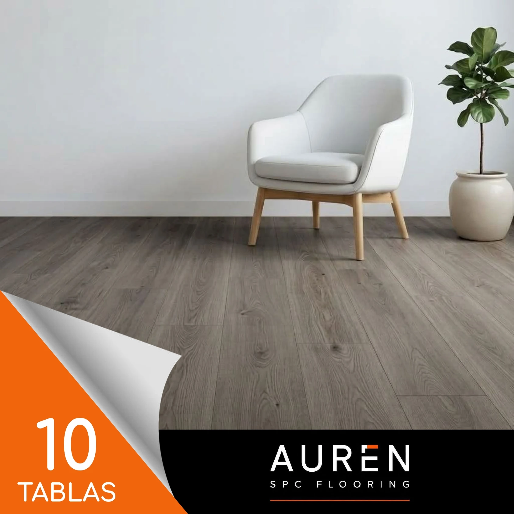 Piso SPC Auren CNP 122cm x 183mm x 5mm (1mm IXPE) Taupe Oak Caja 10 un / 2,23m2
