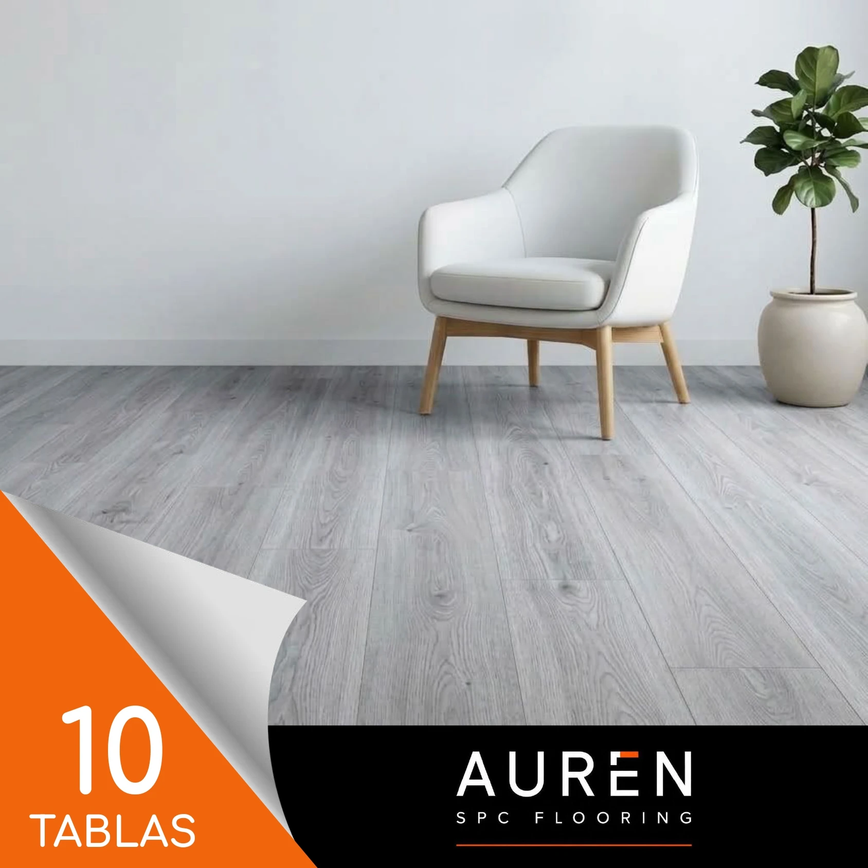 Piso SPC Auren CNP 122cm x 183mm x 5mm (1mm IXPE) Silver Ash Caja 10 un / 2,23m2