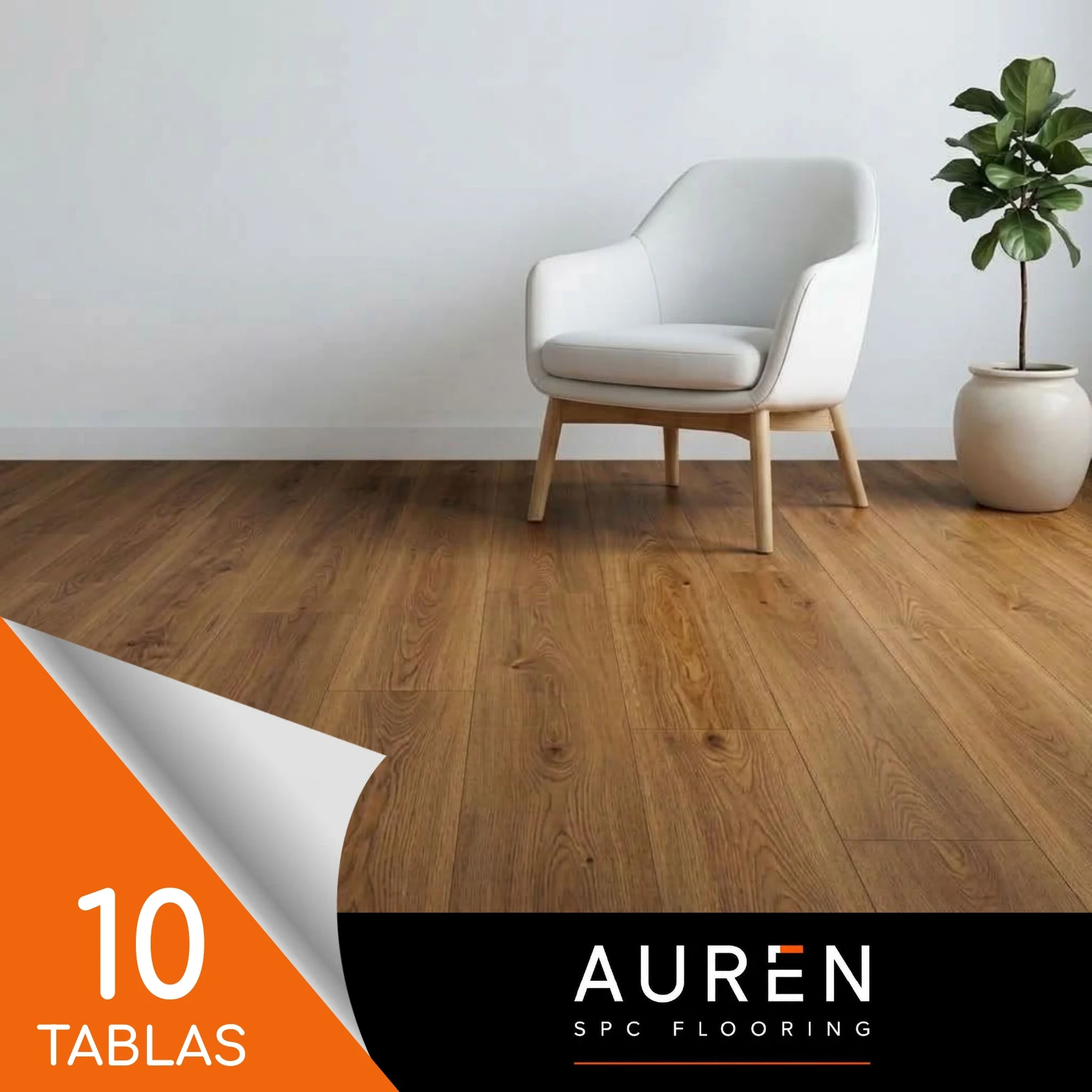 Piso SPC Auren CNP 122cm x 183mm x 5mm (1mm IXPE) Terra Brown Caja 10 un / 2,23m2