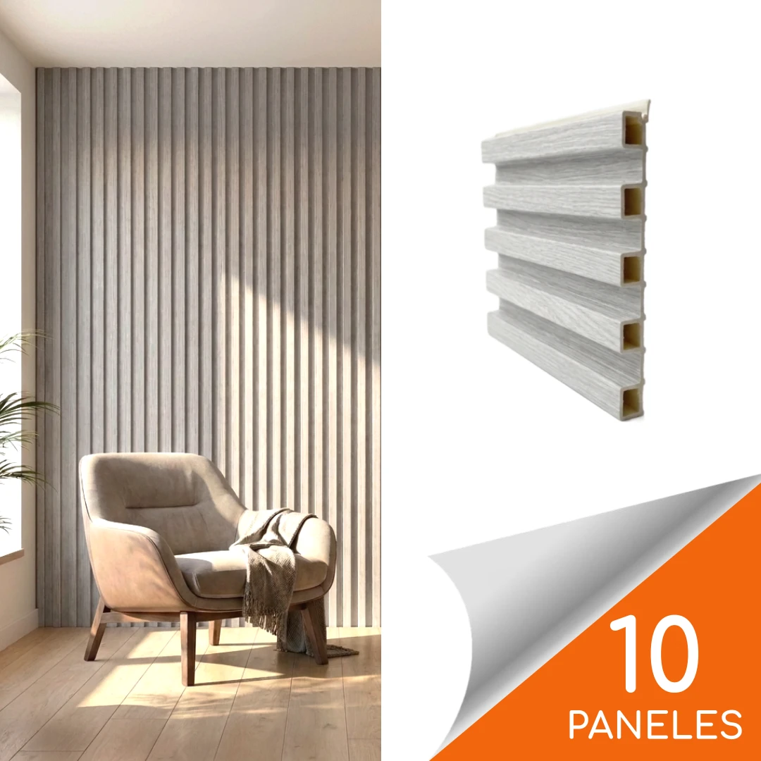 Wallpanel 160 x 23mm x 2.4mt Gris - 3,84 m2 (10 paneles)