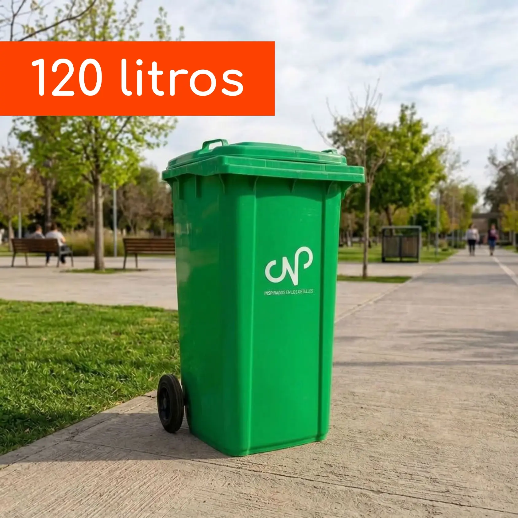 Contenedor de Basura CNP HDPE 120 Litros Verde