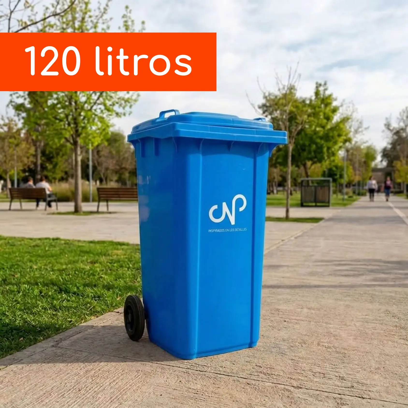 Contenedor de Basura CNP HDPE 120 Litros Azul