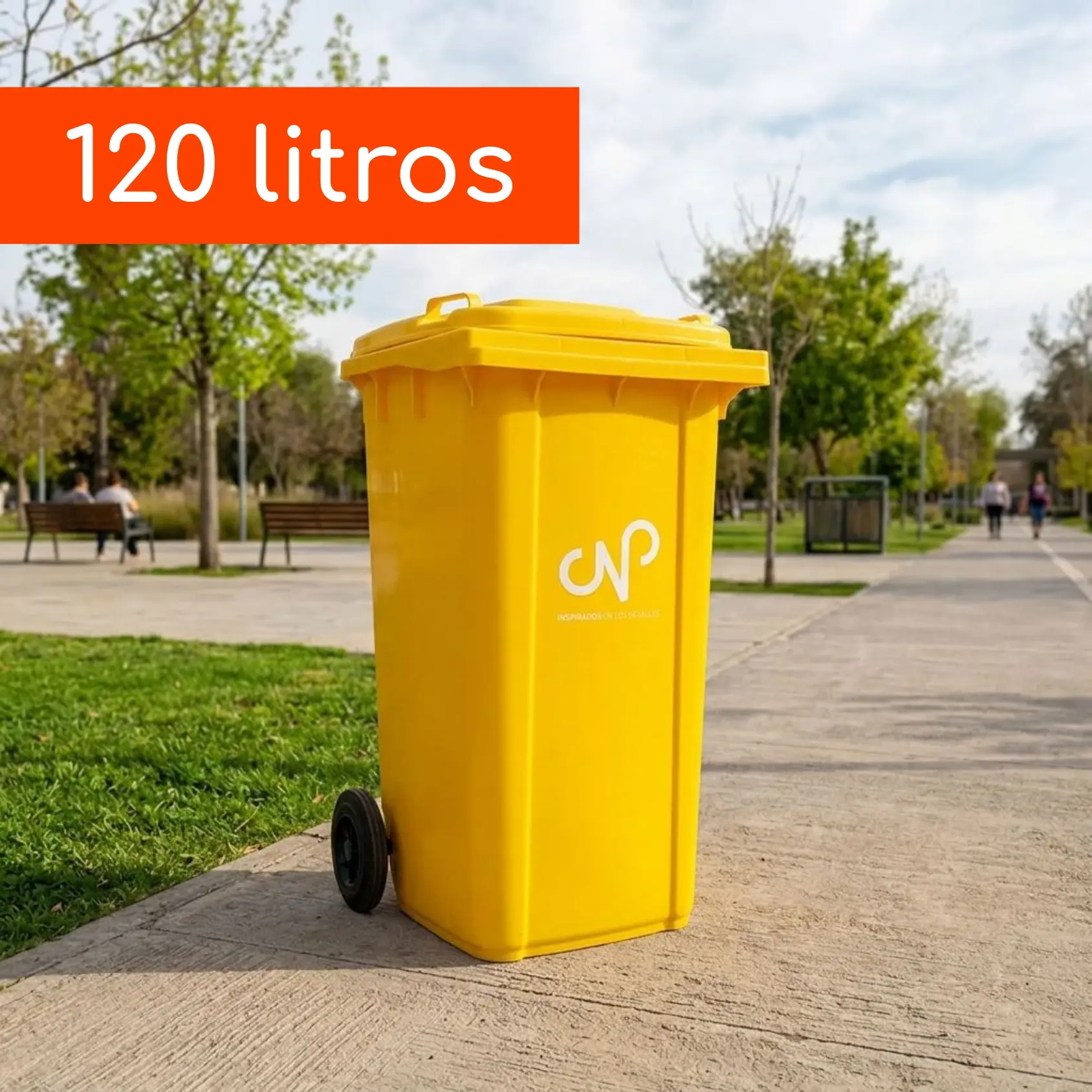 Contenedor de Basura CNP HDPE 120 Litros Amarillo