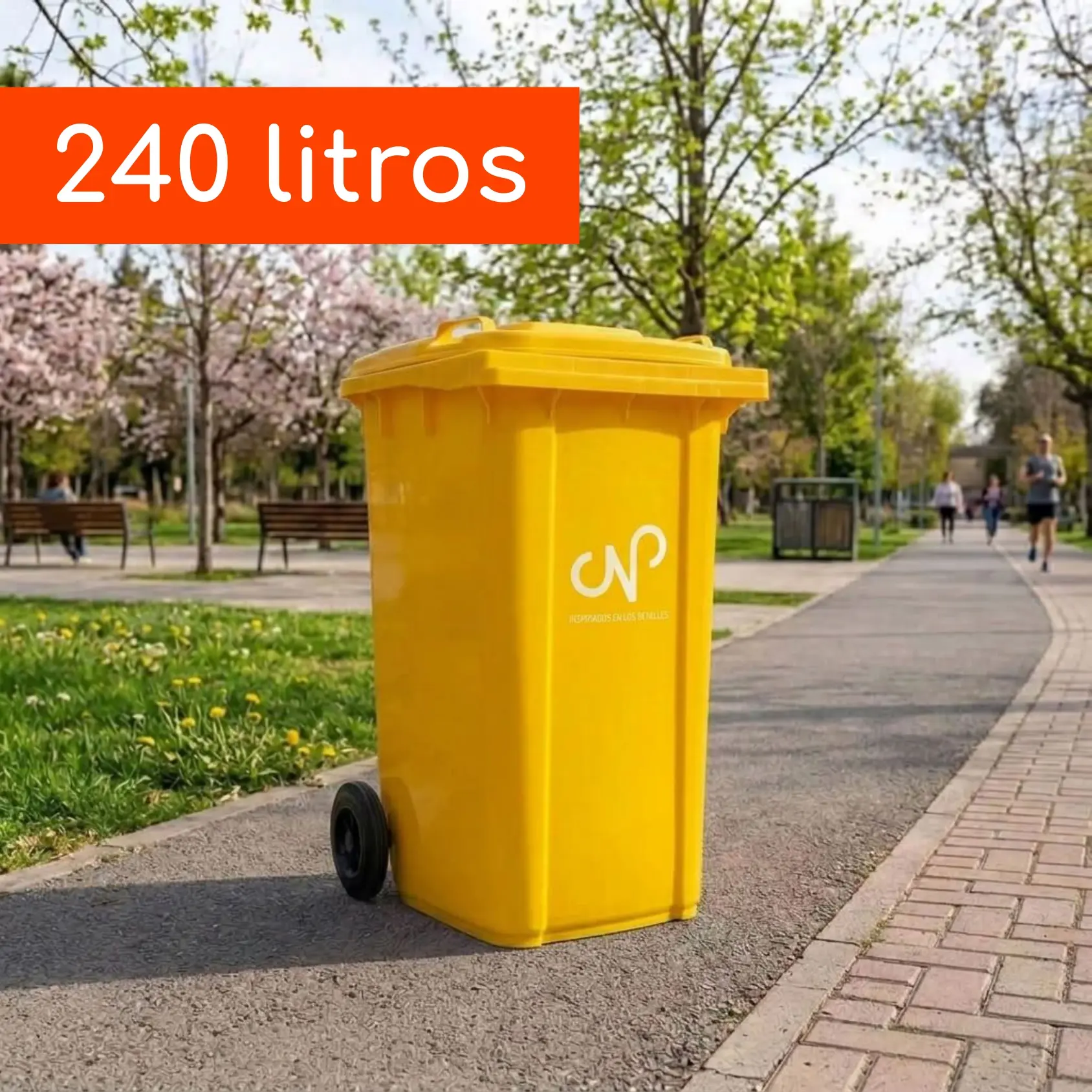 Contenedor de Basura CNP HDPE 240 Litros Amarillo