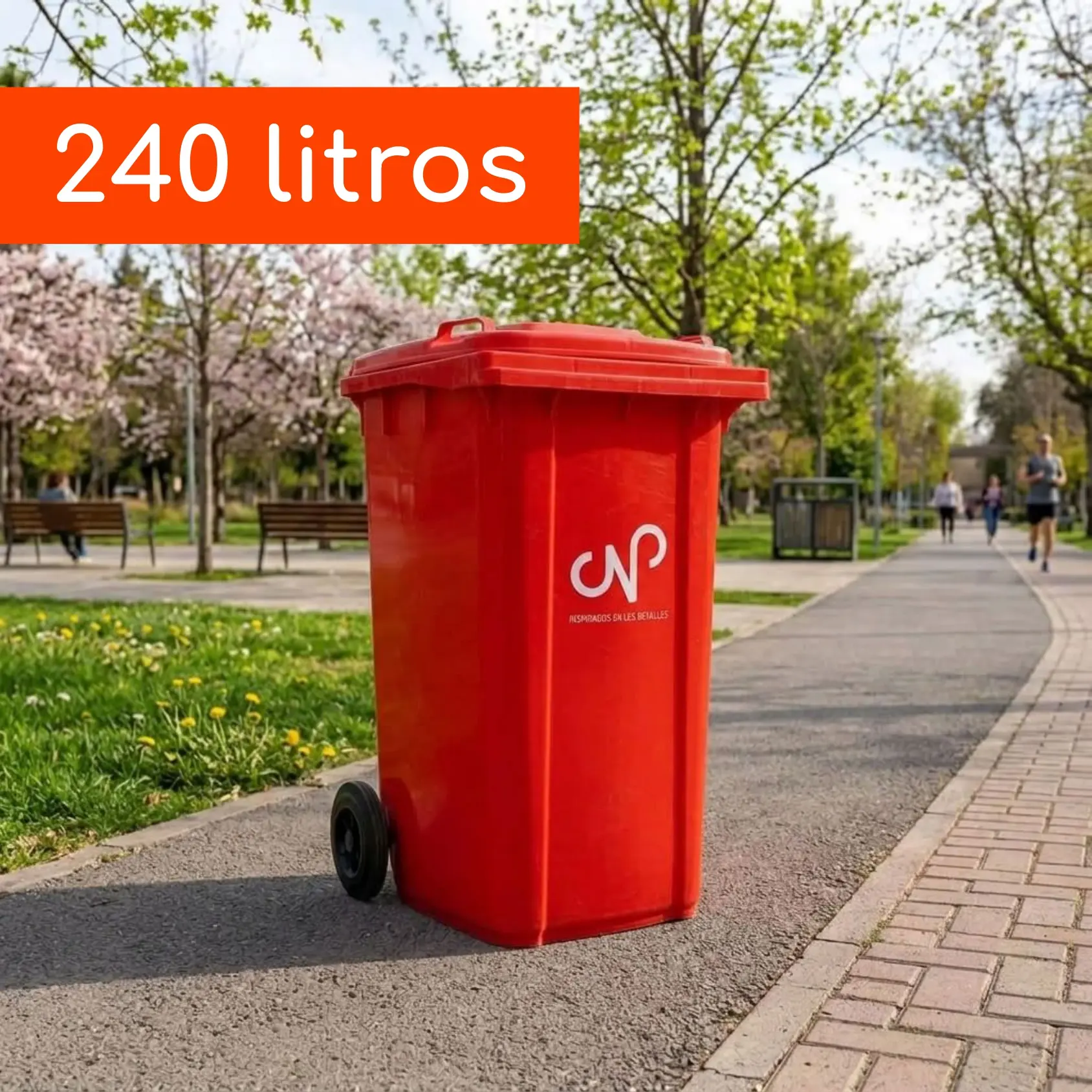 Contenedor de Basura CNP HDPE 240 Litros Rojo