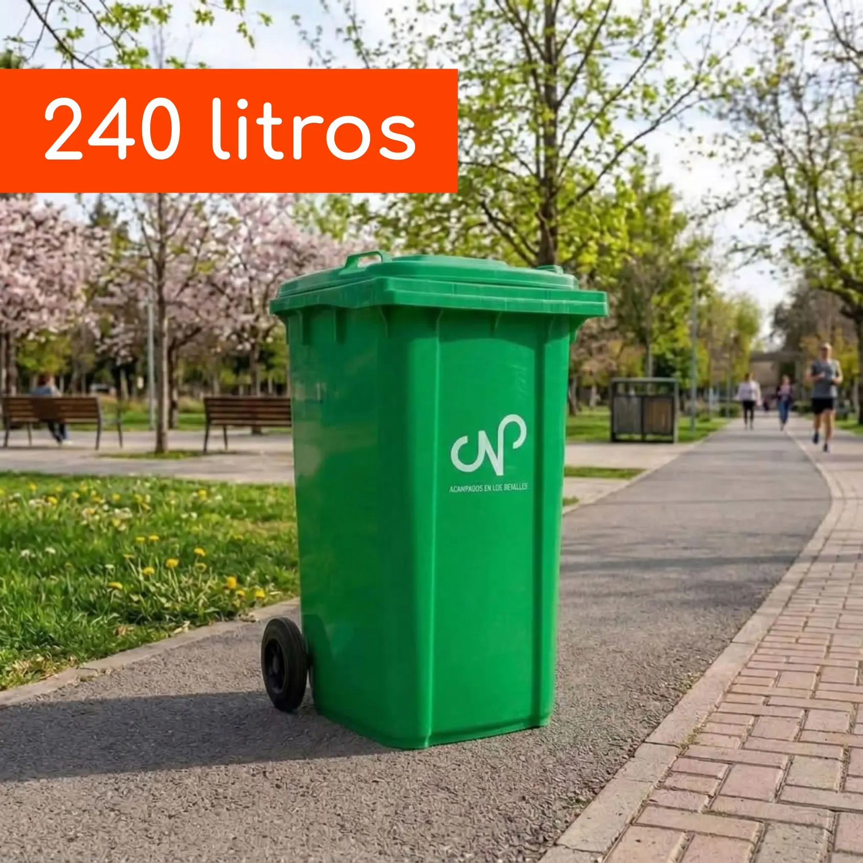 Contenedor de Basura CNP HDPE 240 Litros Verde