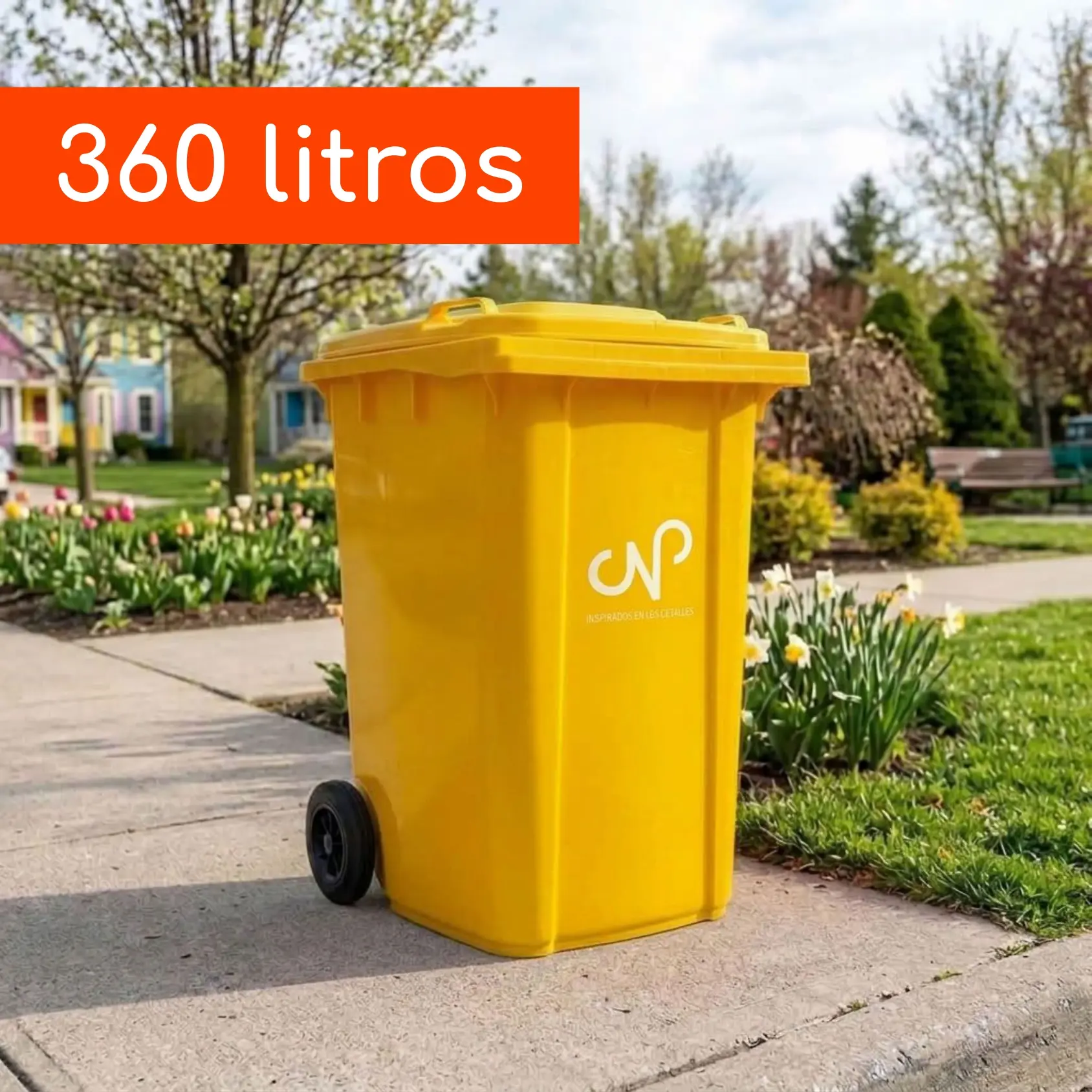 Contenedor de Basura CNP HDPE 360 Litros Amarillo