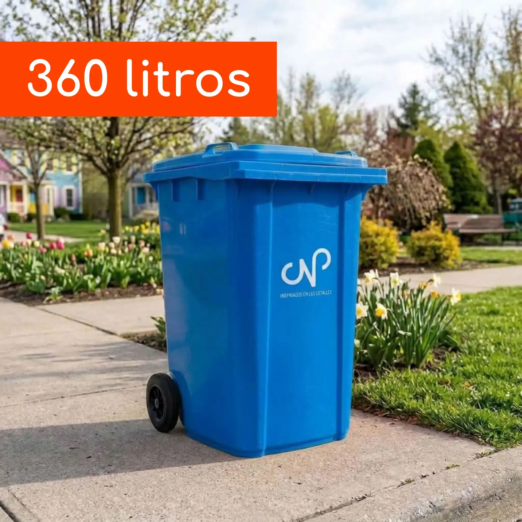 Contenedor de Basura CNP HDPE 360 Litros Azul